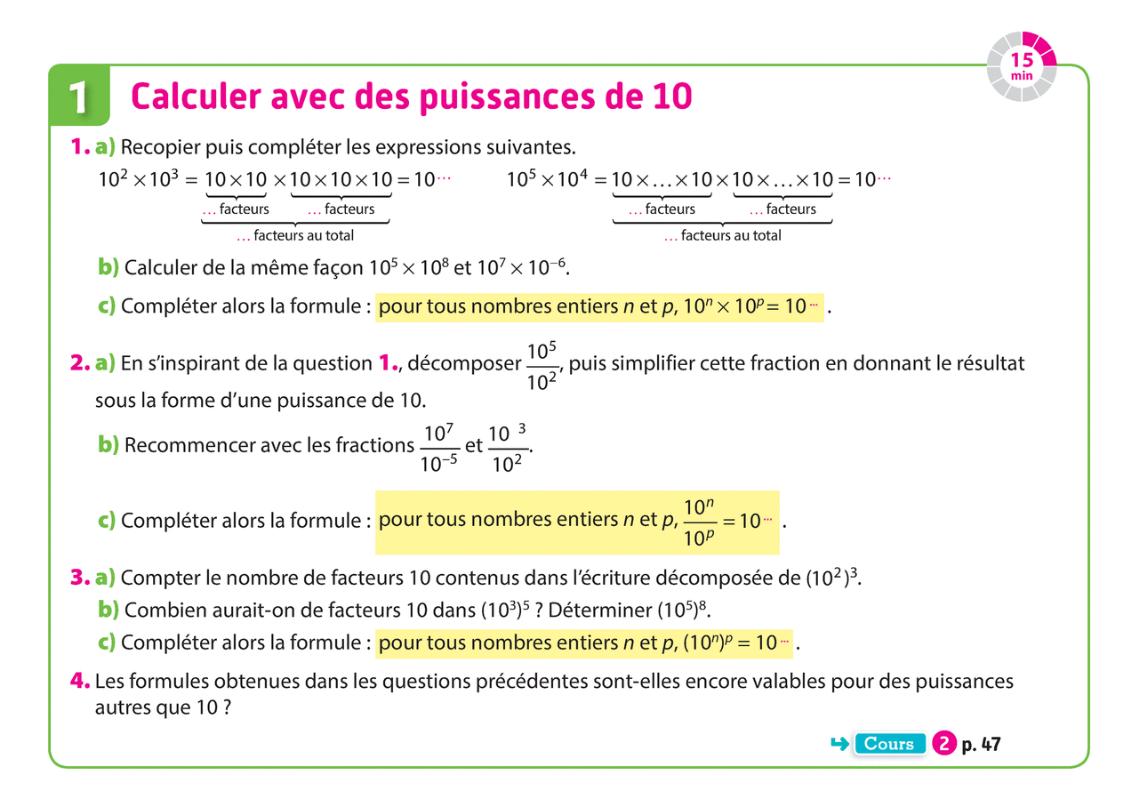 Séance n°1 : Calcul de puissances (1)